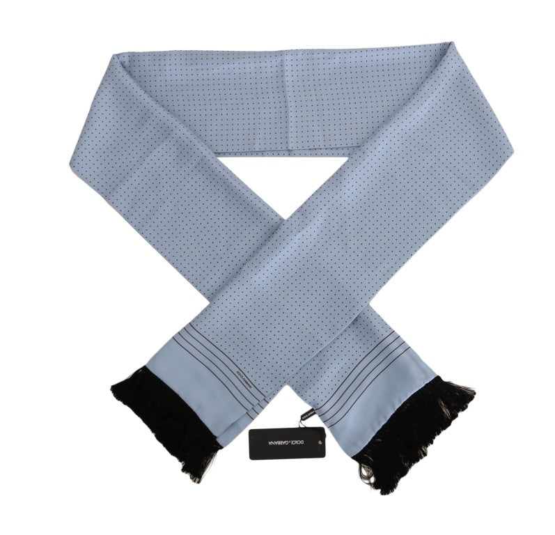 Dolce & Gabbana – Blauer Seidenschal mit Tupfen