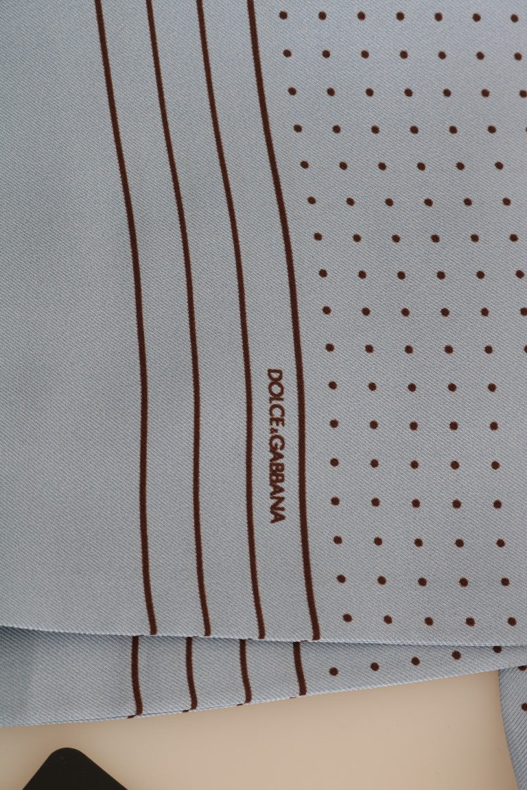 Dolce & Gabbana – Blauer Seidenschal mit Tupfen
