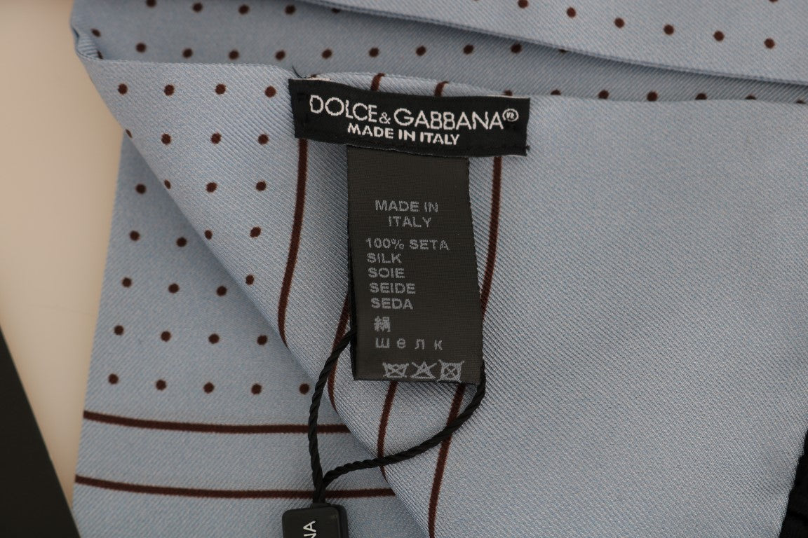 Dolce & Gabbana – Blauer Seidenschal mit Tupfen