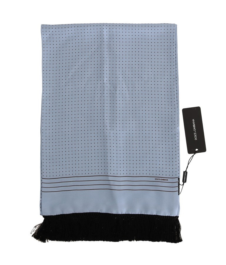 Dolce & Gabbana – Blauer Seidenschal mit Tupfen