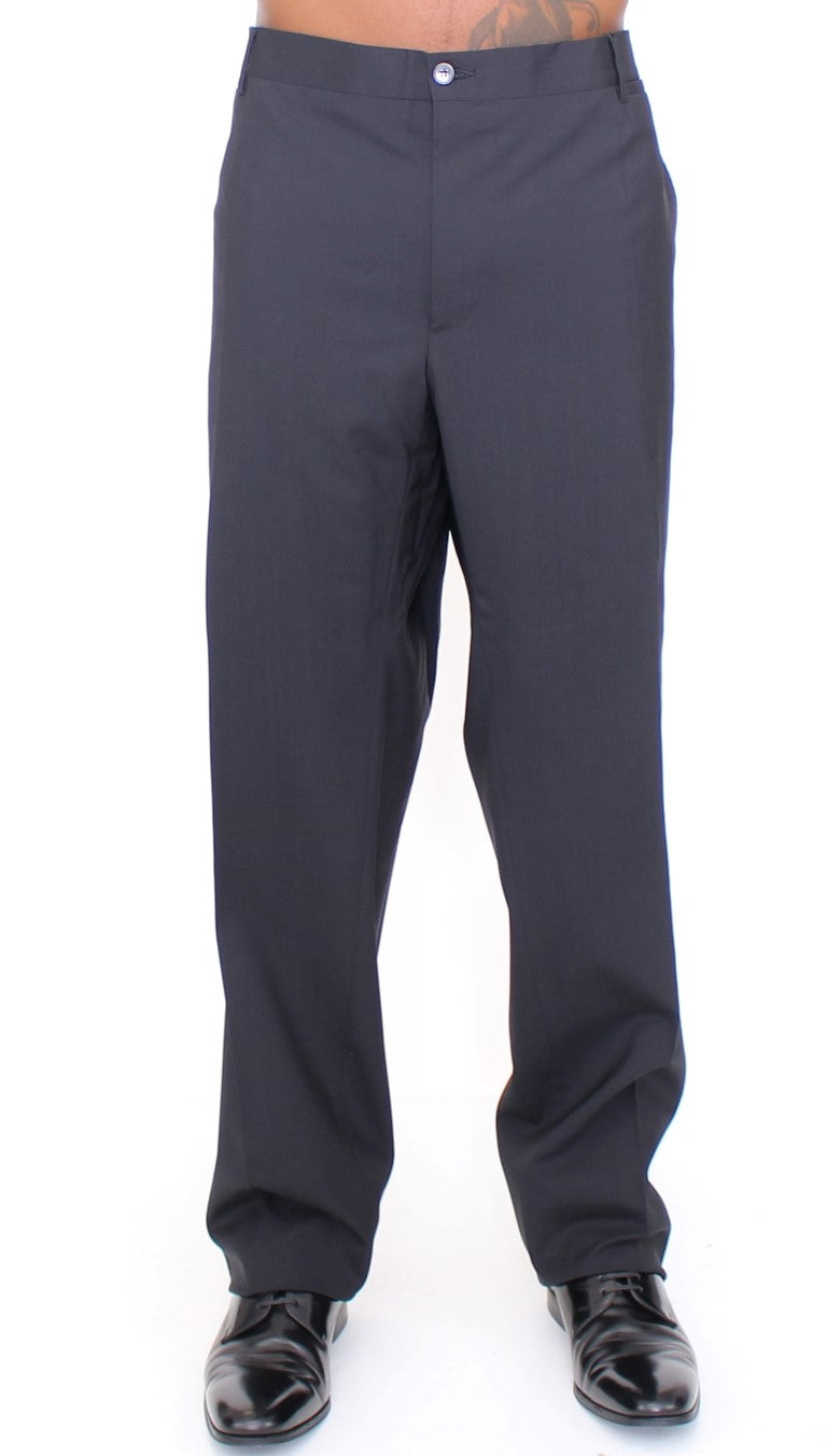 Dolce & Gabbana Schwarze Stretch-Bündchenhose aus Wolle