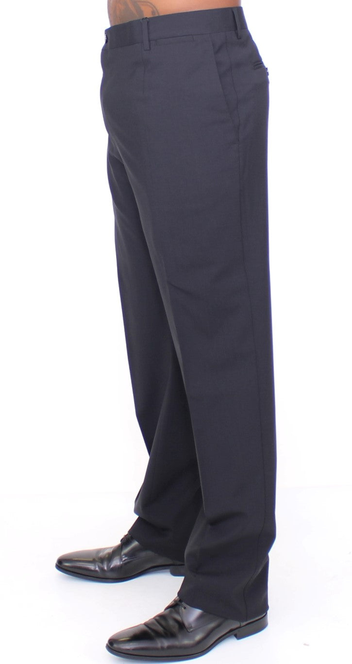 Dolce & Gabbana Schwarze Stretch-Bündchenhose aus Wolle
