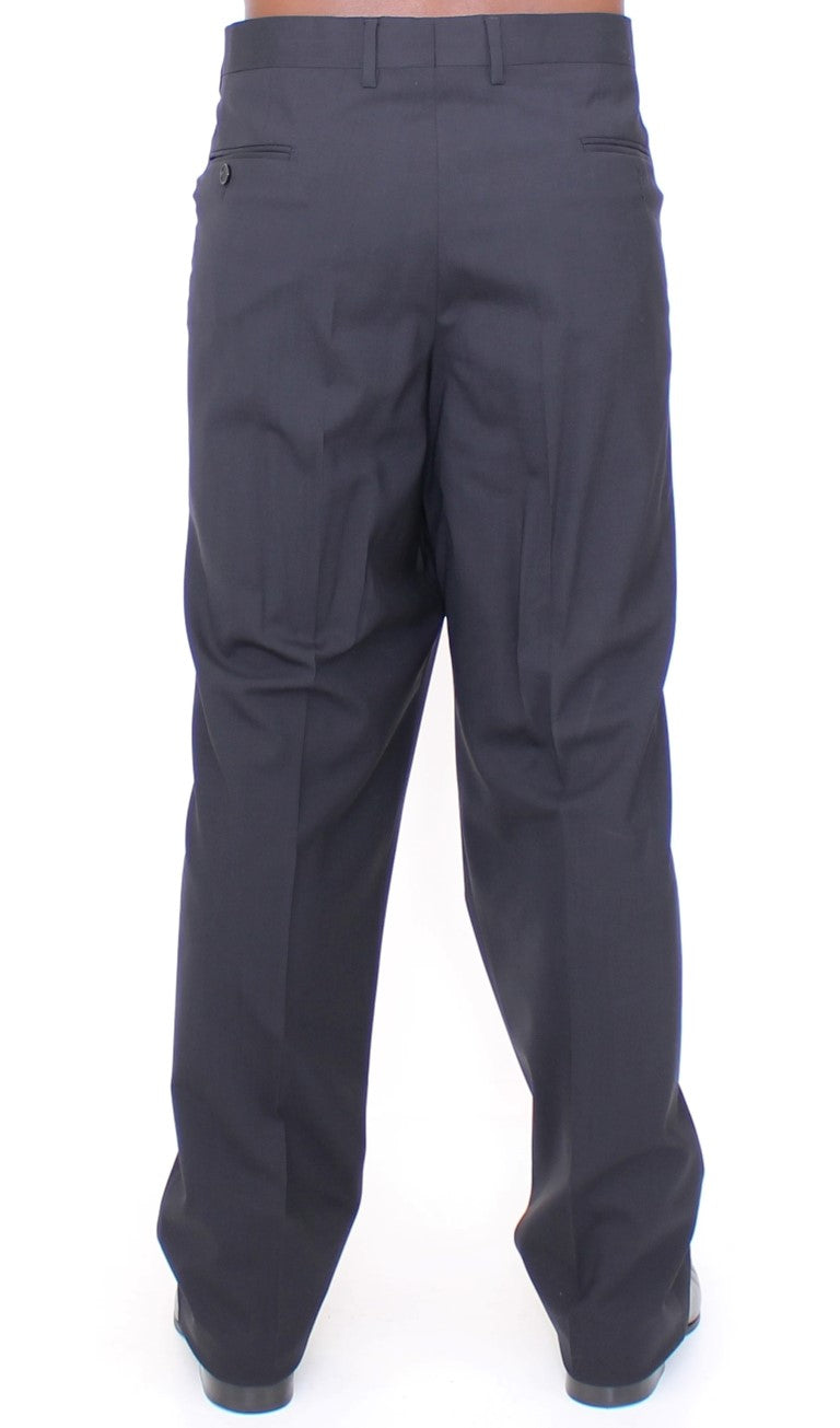 Dolce & Gabbana Schwarze Stretch-Bündchenhose aus Wolle