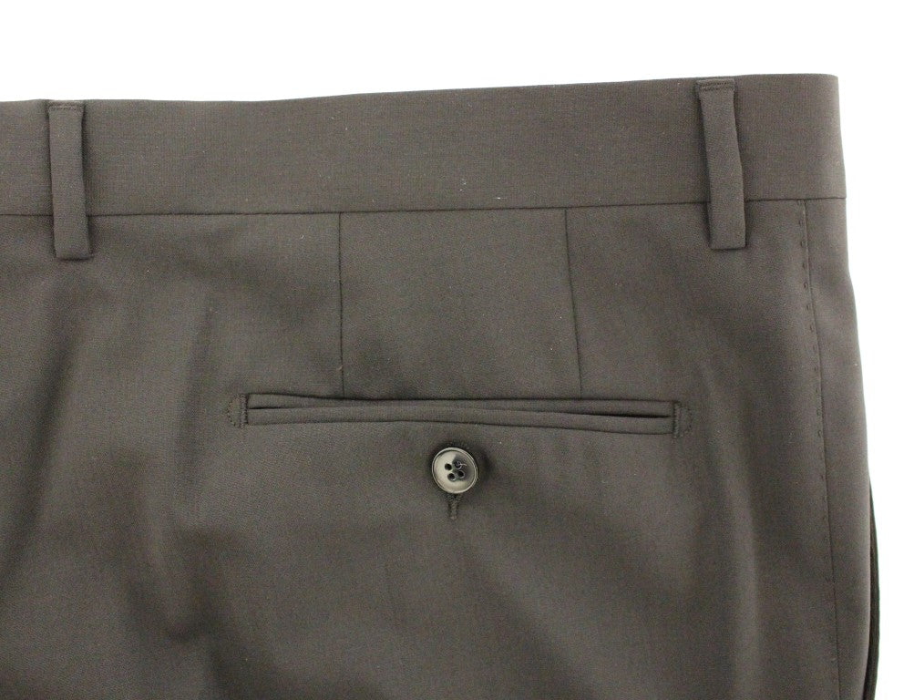 Dolce & Gabbana Schwarze Stretch-Bündchenhose aus Wolle