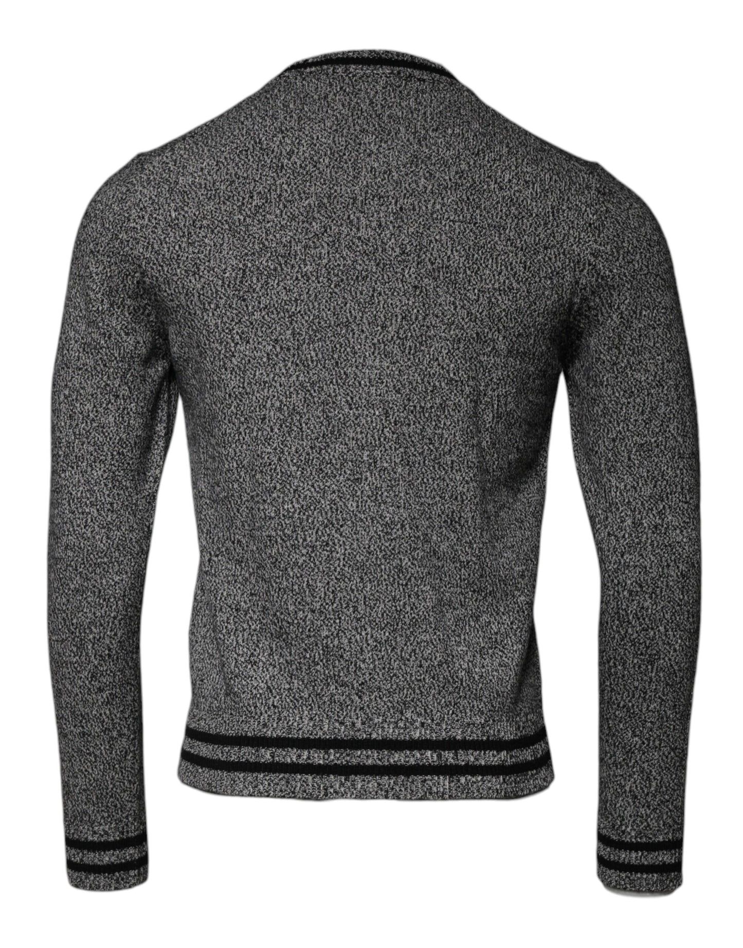 Dolce & Gabbana Grauer Pullover aus Kaschmir mit Kronenkönig