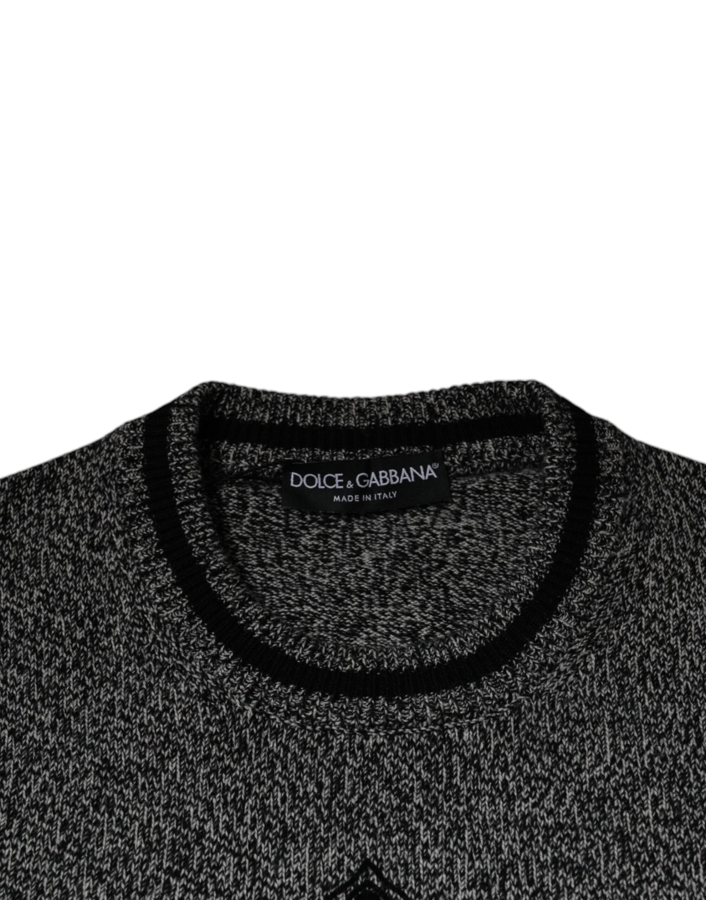 Dolce & Gabbana Grauer Pullover aus Kaschmir mit Kronenkönig