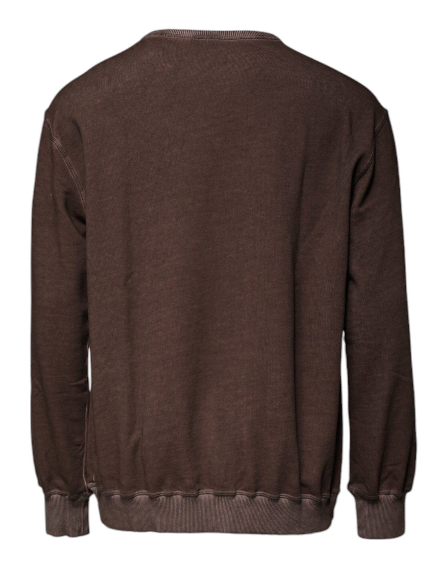 Dolce & Gabbana – Brauner Pullover mit Rundhalsausschnitt und Logo-Print