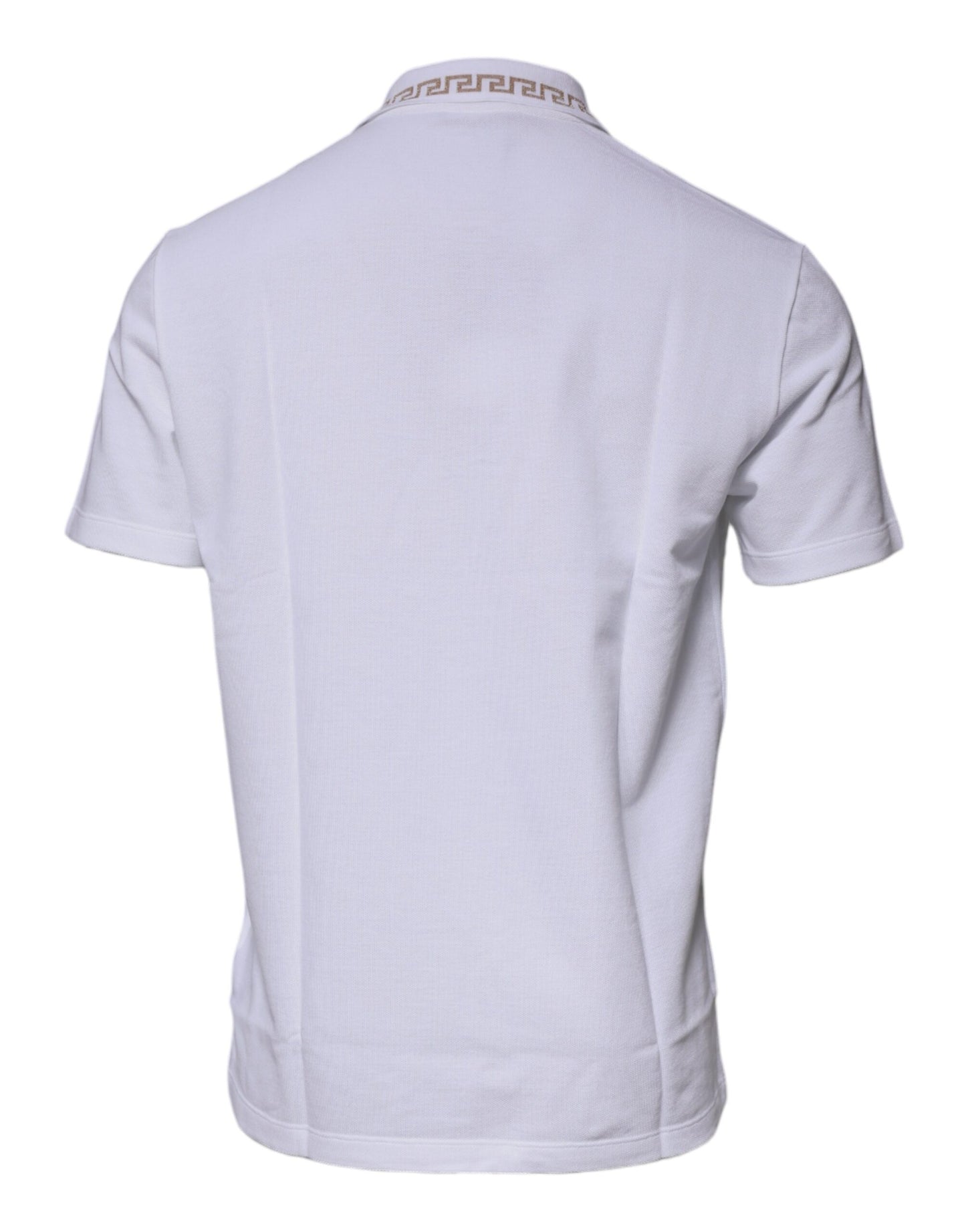 Versace – Weißes Polo-T-Shirt mit Kragen und kurzen Ärmeln aus Viskose für Herren