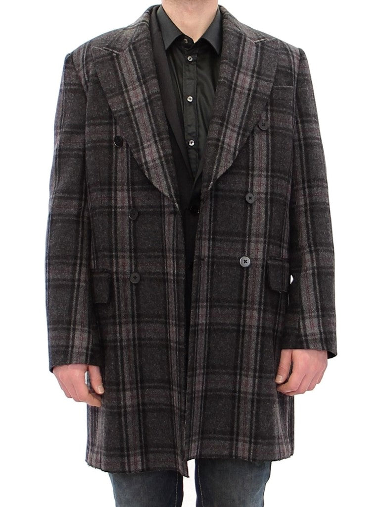 Dolce & Gabbana Graue zweireihige Manteljacke