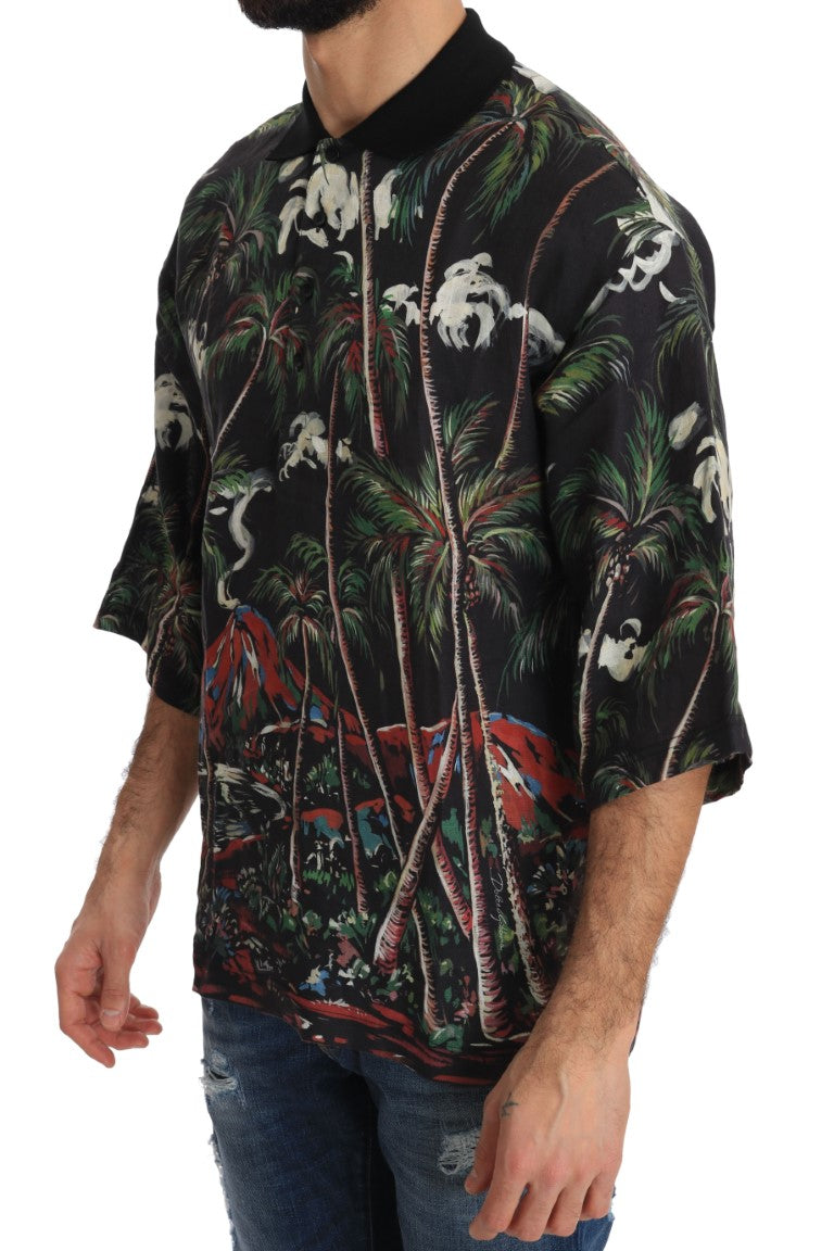 Dolce & Gabbana – Schwarzes Volcano Sicily – Kurzarm-T-Shirt
