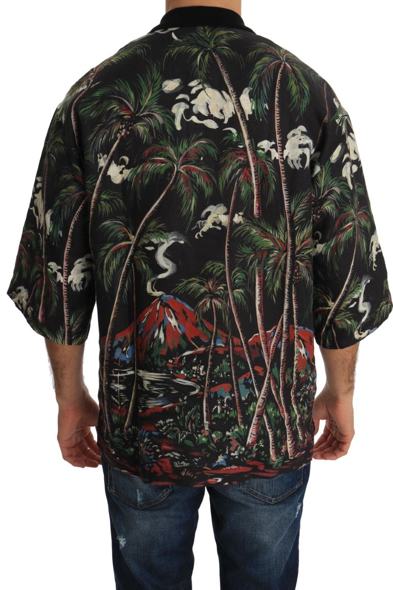Dolce & Gabbana – Schwarzes Volcano Sicily – Kurzarm-T-Shirt
