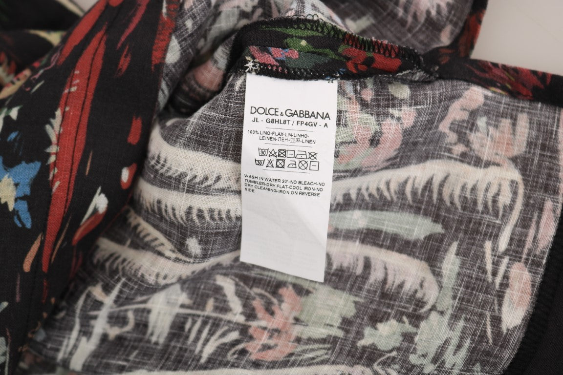 Dolce & Gabbana – Schwarzes Volcano Sicily – Kurzarm-T-Shirt