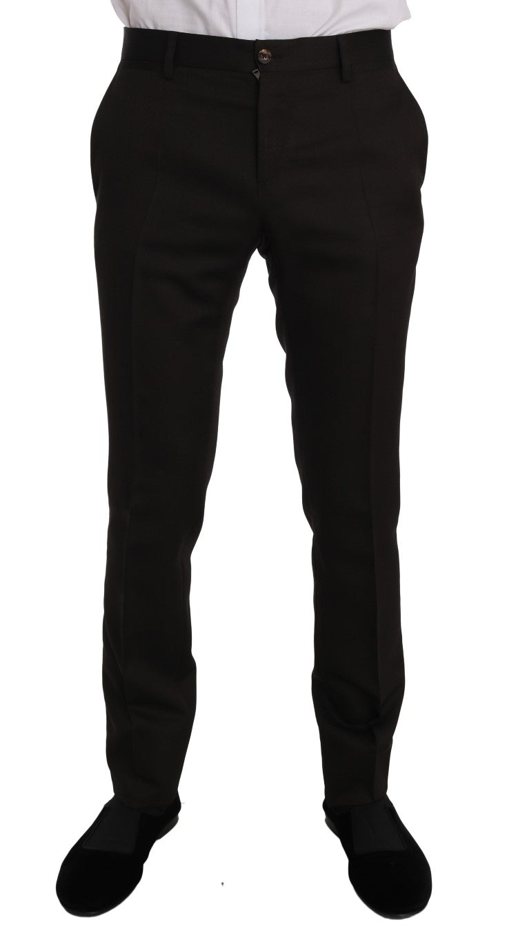 Dolce & Gabbana Braune Woll-Slim-Fit-Jacke mit Kristallbiene MARTINI
