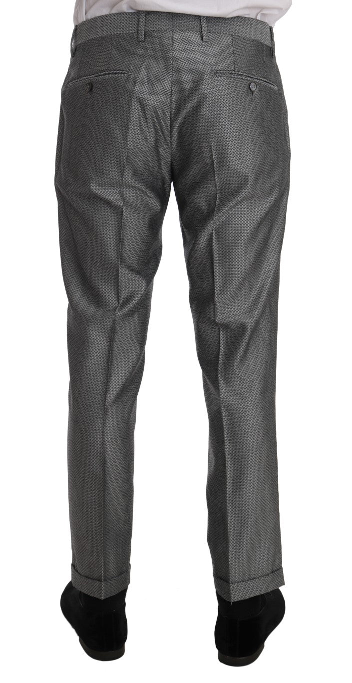 Dolce & Gabbana – Schwarzer Stretch-Anzug mit Kristallbienen-Schmalschnitt