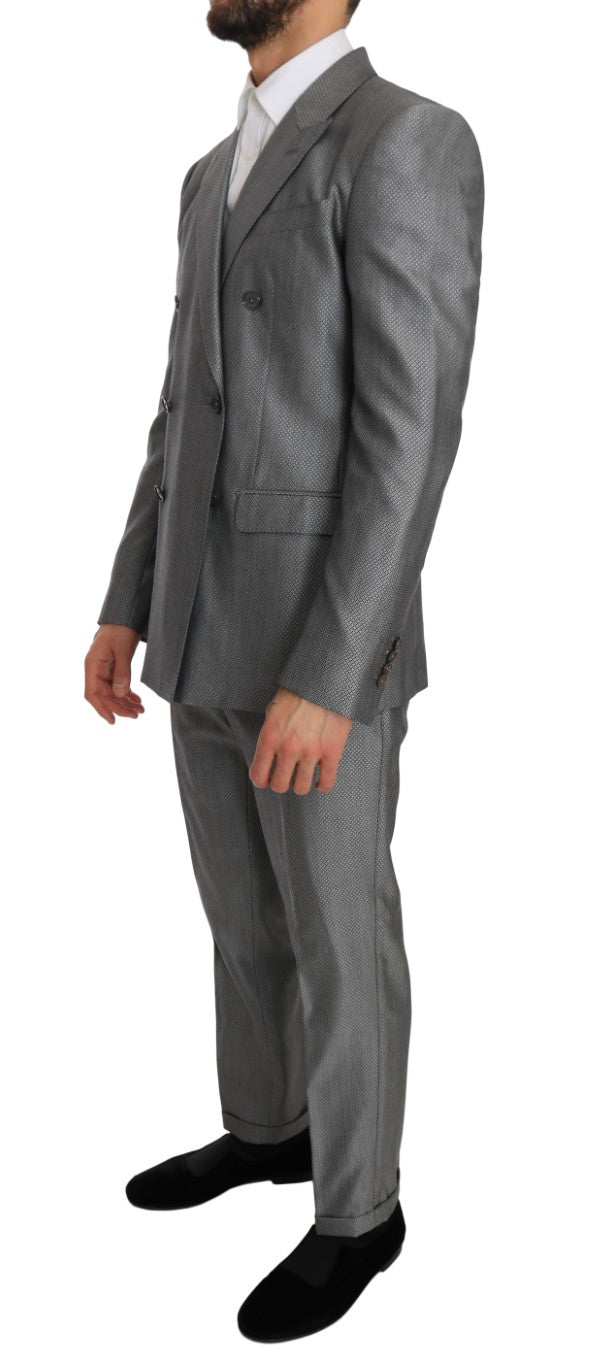 Dolce & Gabbana – Schwarzer Stretch-Anzug mit Kristallbienen-Schmalschnitt