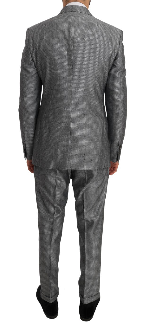 Dolce & Gabbana – Schwarzer Stretch-Anzug mit Kristallbienen-Schmalschnitt