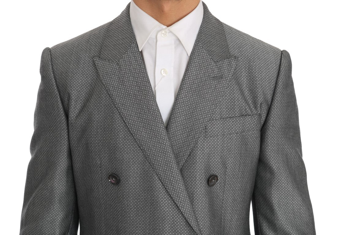 Dolce & Gabbana – Schwarzer Stretch-Anzug mit Kristallbienen-Schmalschnitt