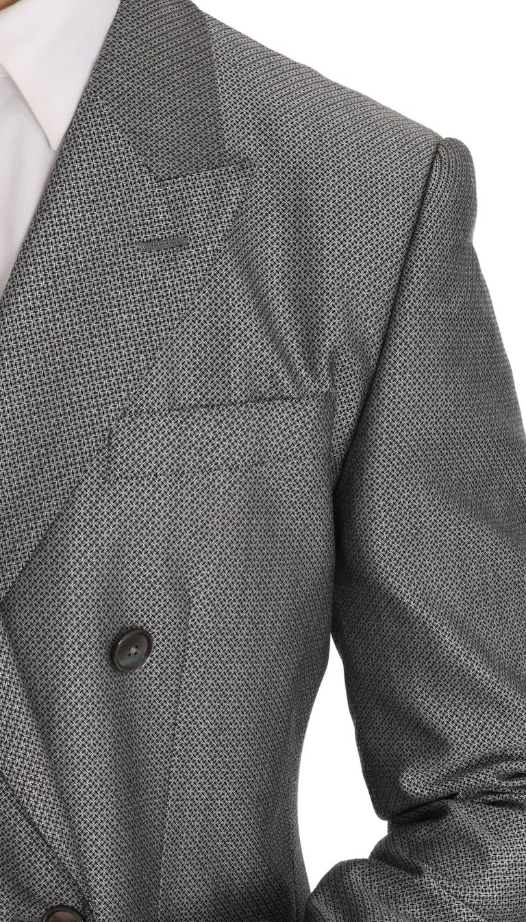 Dolce & Gabbana – Schwarzer Stretch-Anzug mit Kristallbienen-Schmalschnitt