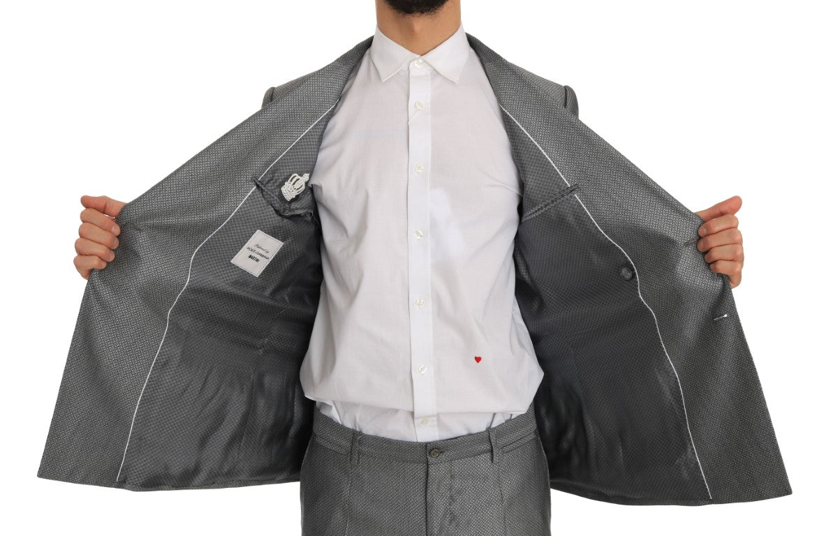 Dolce & Gabbana – Schwarzer Stretch-Anzug mit Kristallbienen-Schmalschnitt