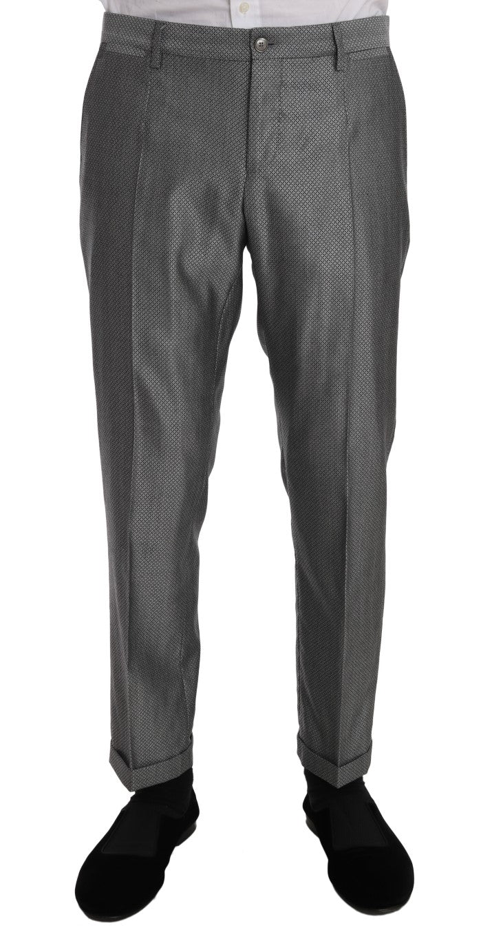 Dolce & Gabbana – Schwarzer Stretch-Anzug mit Kristallbienen-Schmalschnitt