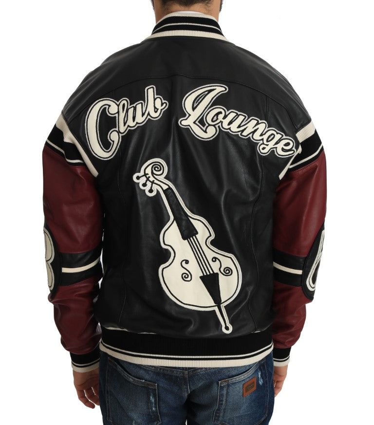 Dolce & Gabbana Leder Club Lounge Schwarz-Rote Jacke