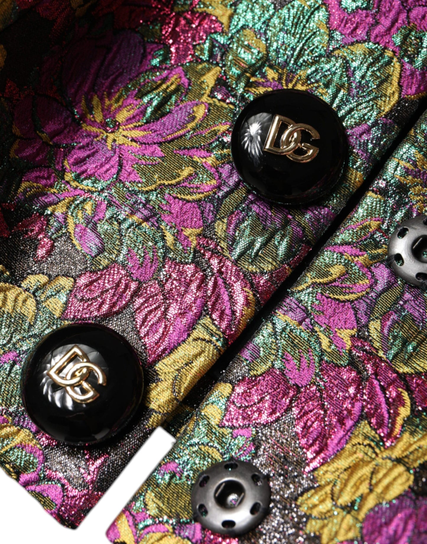 Dolce & Gabbana – Kurze Jacquard-Jacke mit mehrfarbigem Blumenmuster