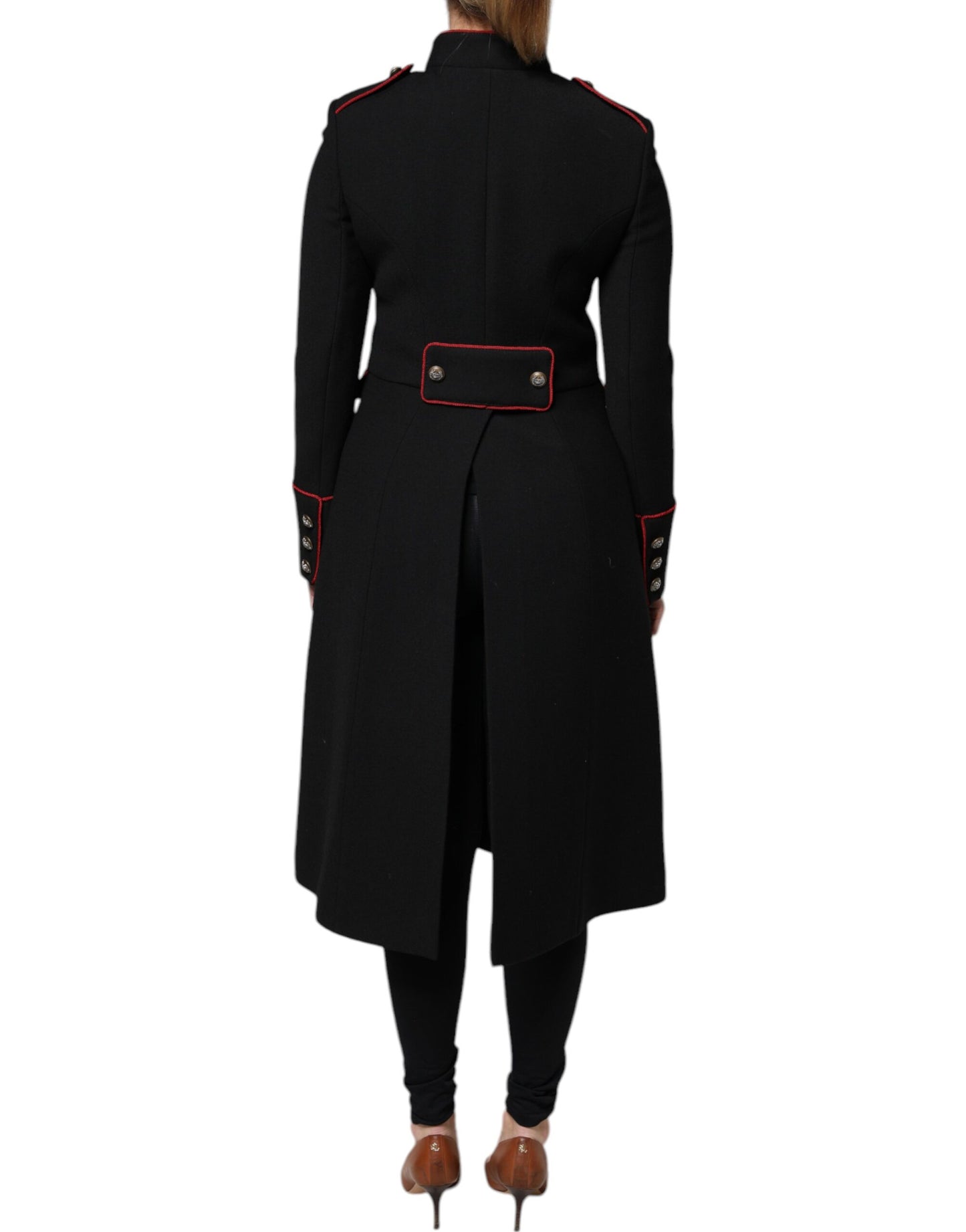 Dolce & Gabbana – Schwarze, einreihige Trenchcoat-Jacke