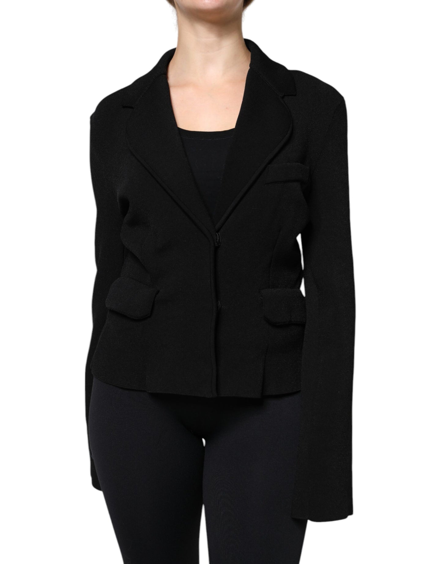 Dolce & Gabbana – Einreihige Blazerjacke aus schwarzer Viskose