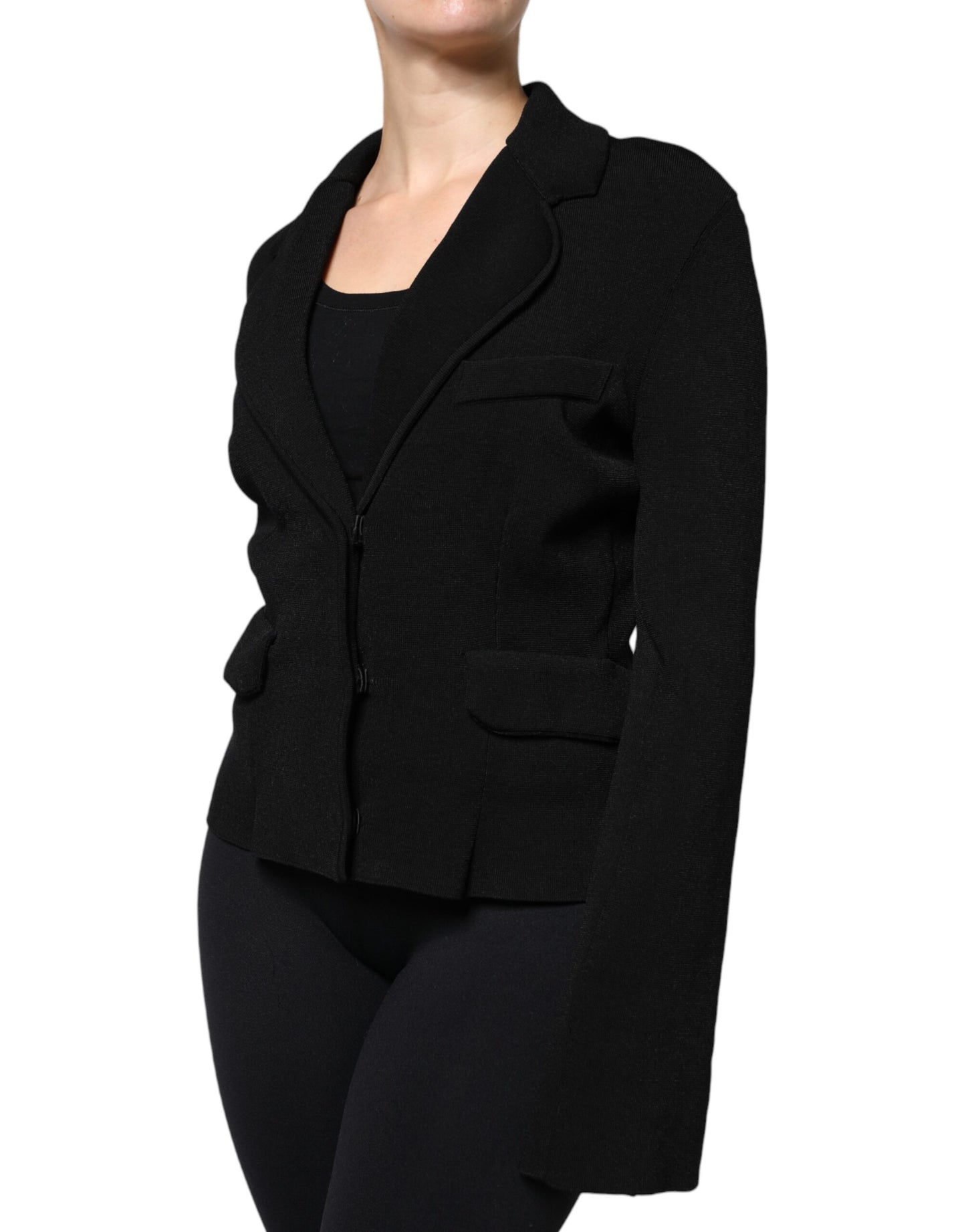 Dolce & Gabbana – Einreihige Blazerjacke aus schwarzer Viskose