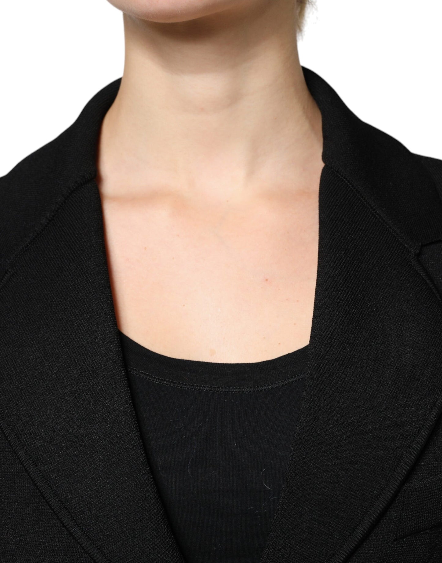 Dolce & Gabbana – Einreihige Blazerjacke aus schwarzer Viskose