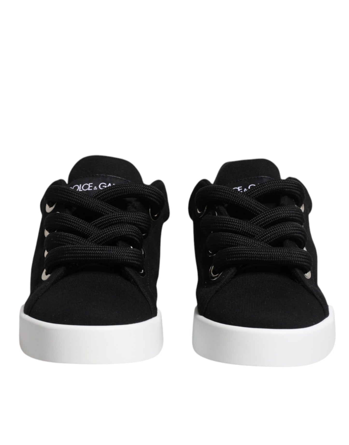 Dolce & Gabbana – Schwarze Portofino-Sneaker mit niedrigem Schaft