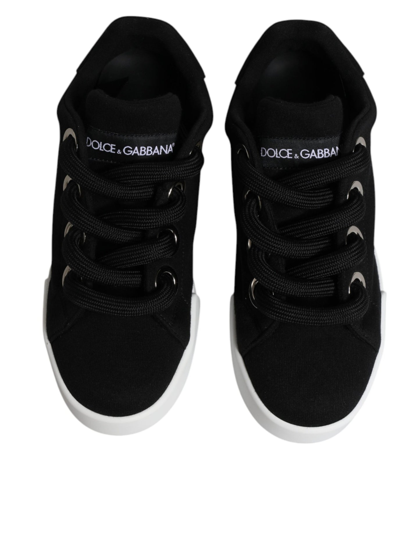 Dolce & Gabbana – Schwarze Portofino-Sneaker mit niedrigem Schaft