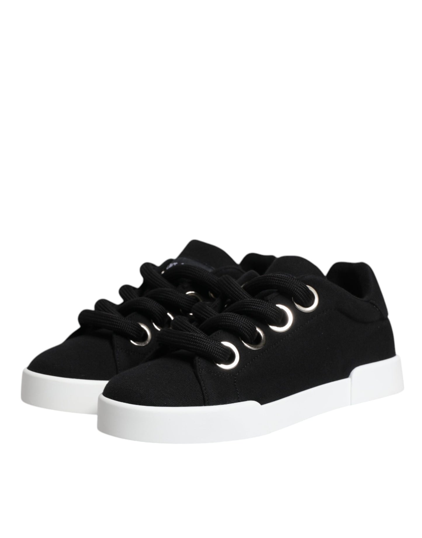 Dolce & Gabbana – Schwarze Portofino-Sneaker mit niedrigem Schaft
