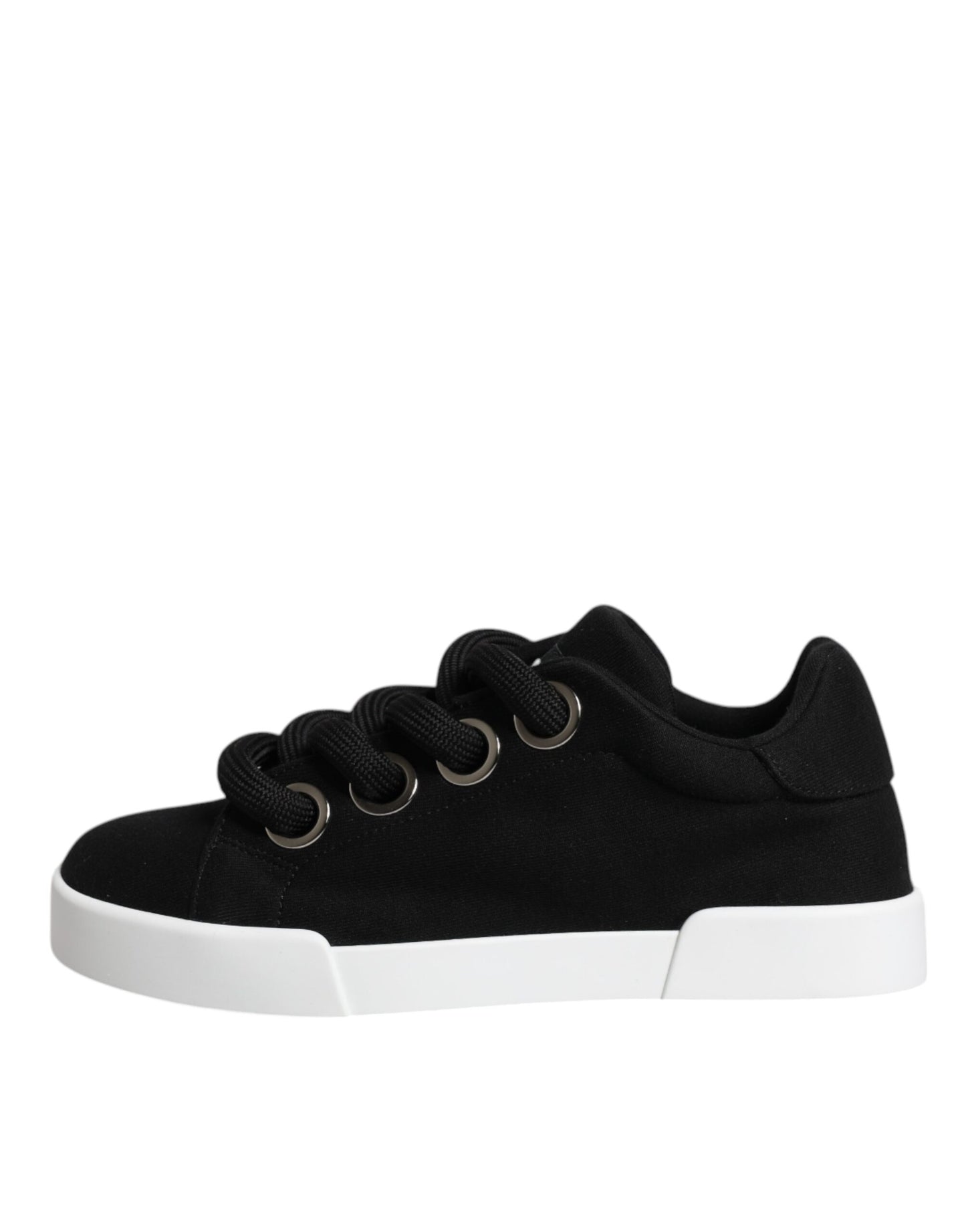 Dolce & Gabbana – Schwarze Portofino-Sneaker mit niedrigem Schaft