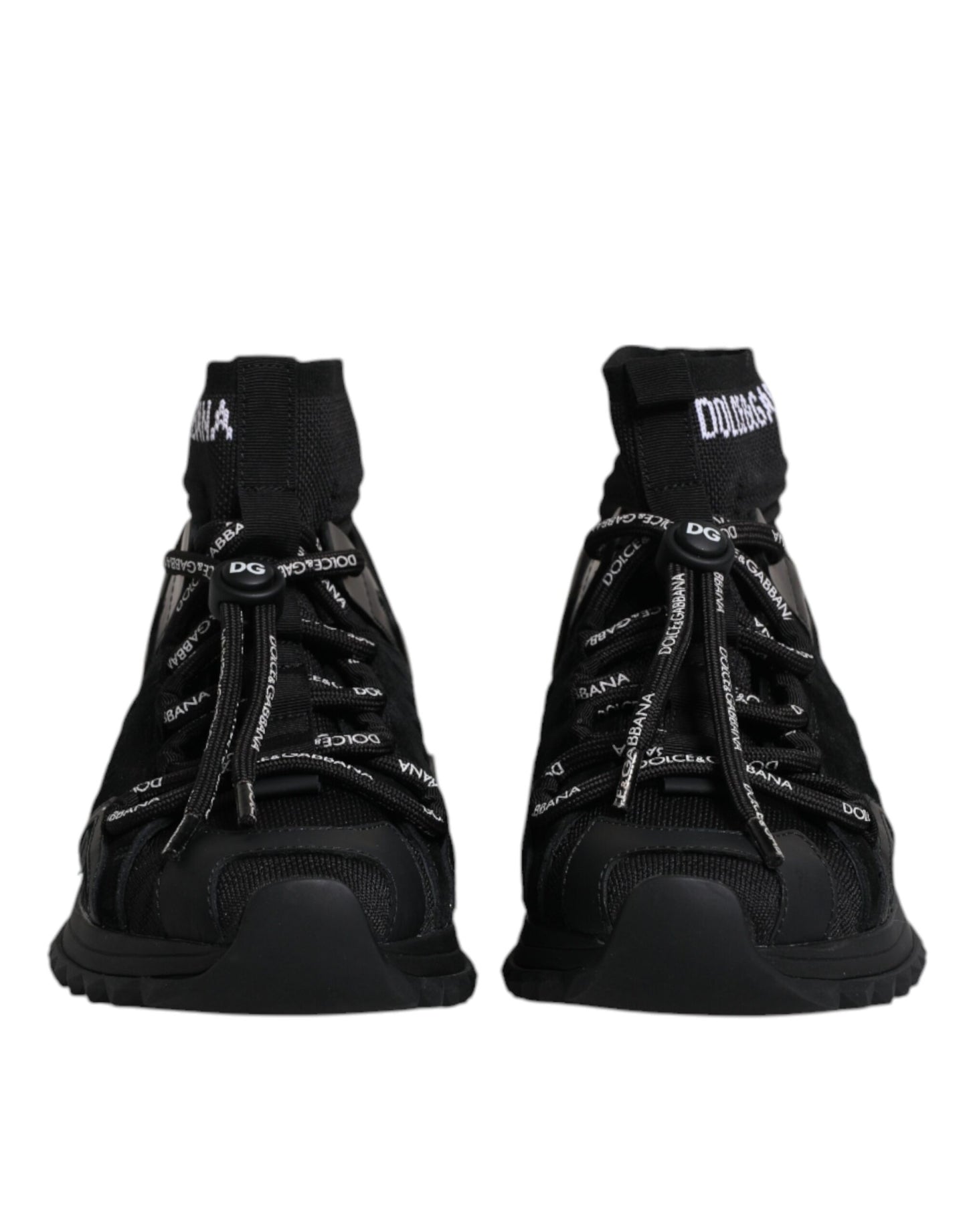 Dolce & Gabbana Schwarze Sorrento Socken Logo Sneakers Schuhe