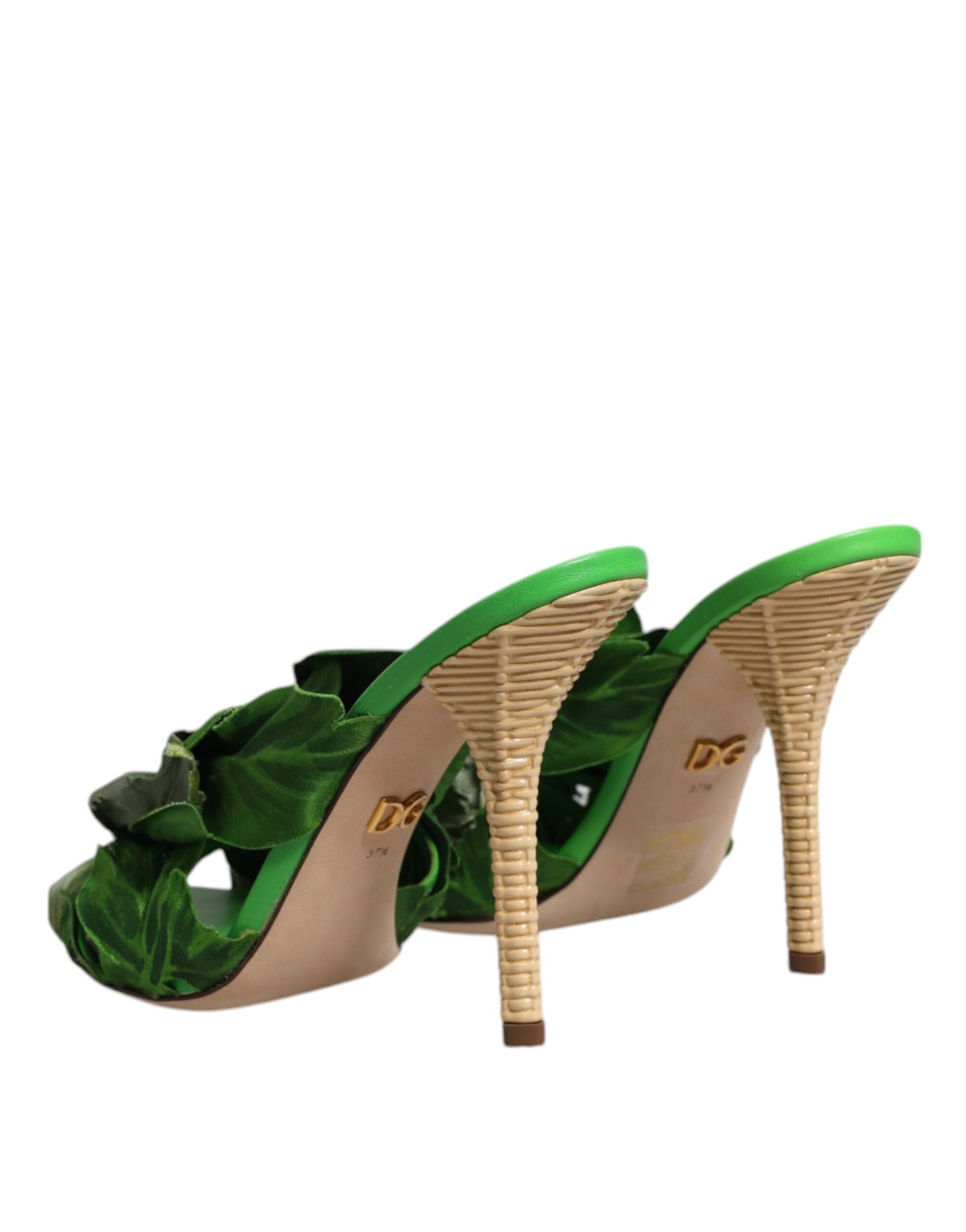 Dolce & Gabbana Grüne Kristall-Slides KEIRA Sandalenschuhe