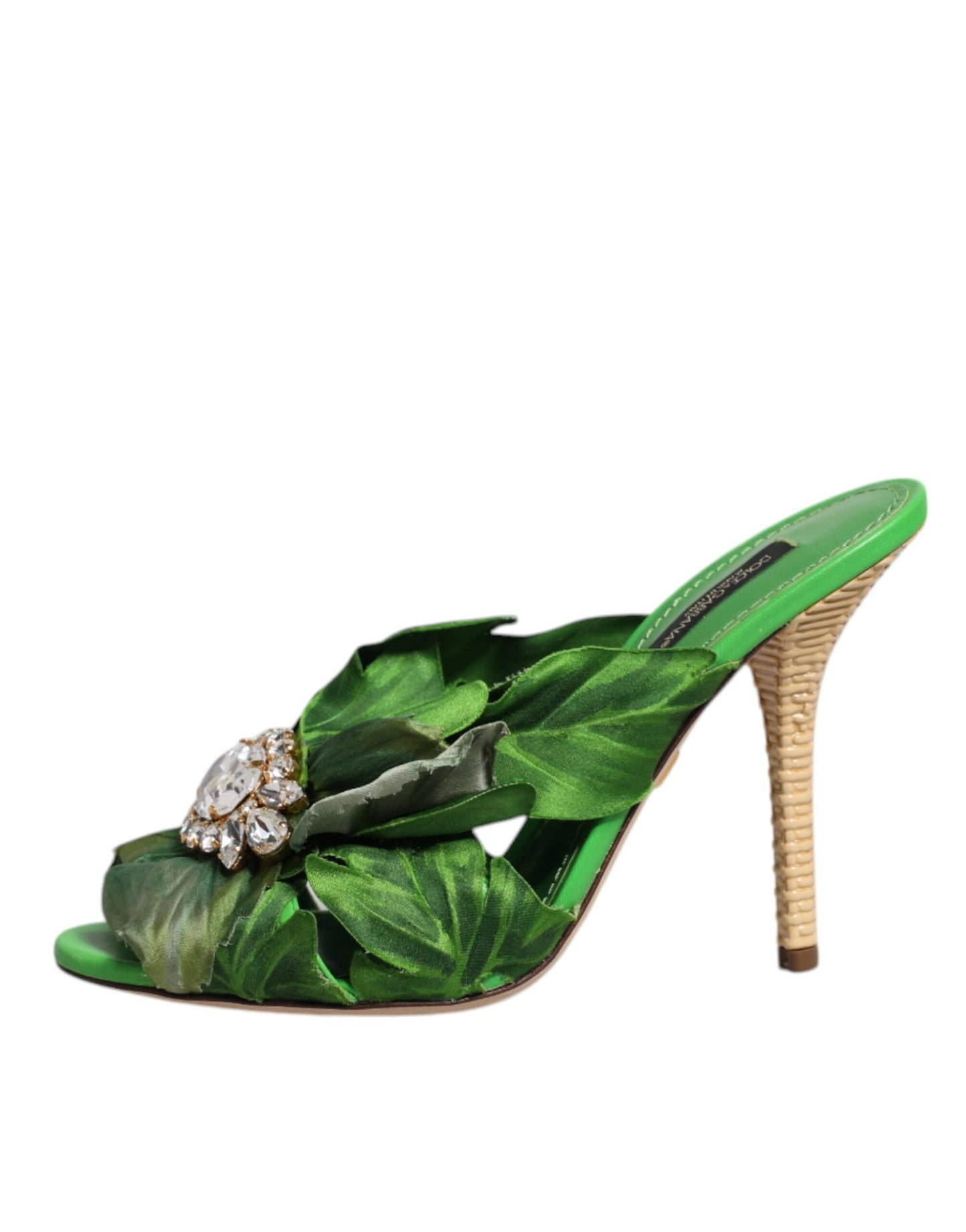 Dolce & Gabbana Grüne Kristall-Slides KEIRA Sandalenschuhe