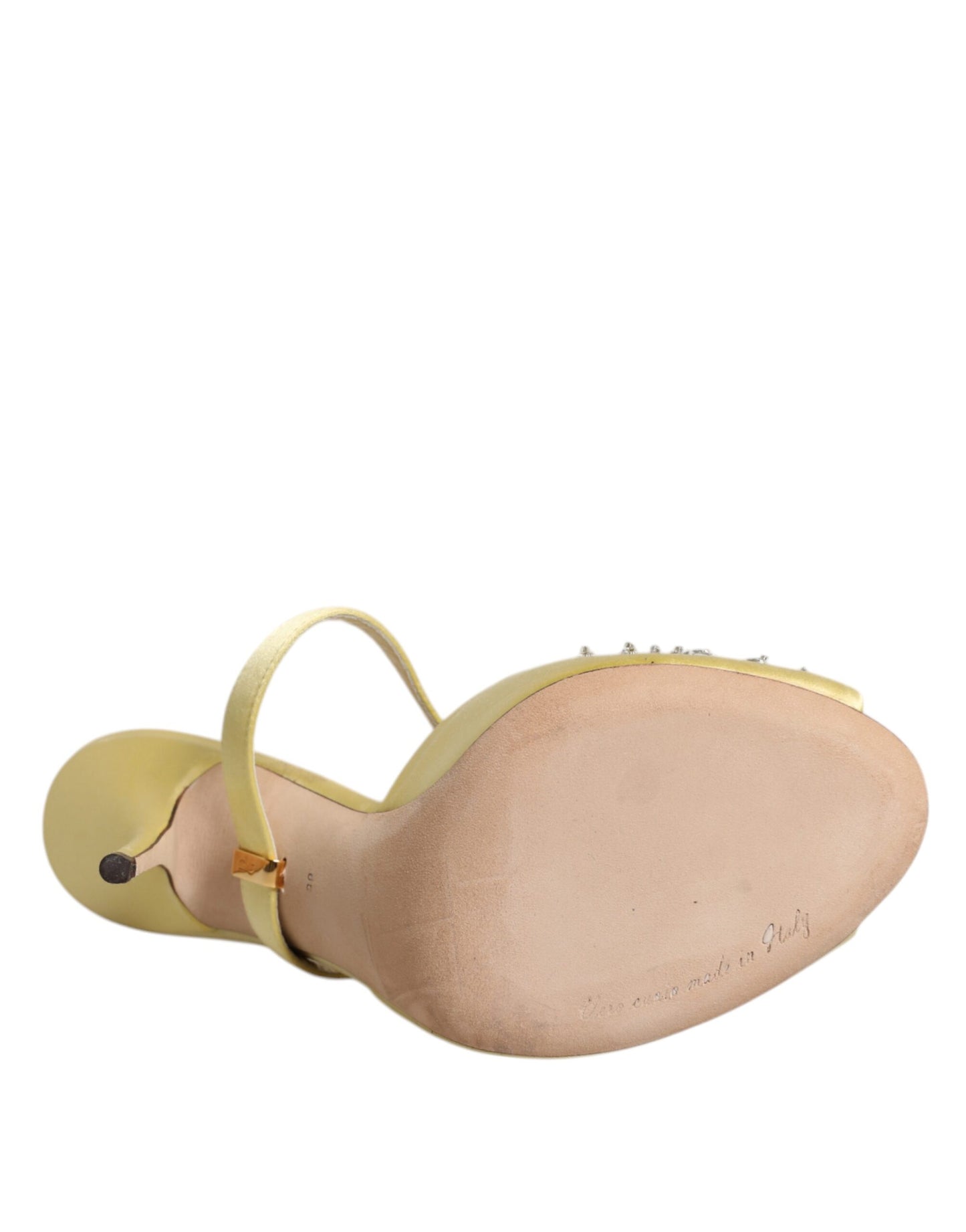 Dolce & Gabbana Gelbe Kristall-Slides KEIRA Sandalen Schuhe
