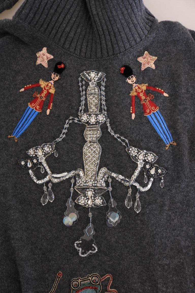 Dolce & Gabbana Märchenhafter kristallgrauer Kaschmirpullover