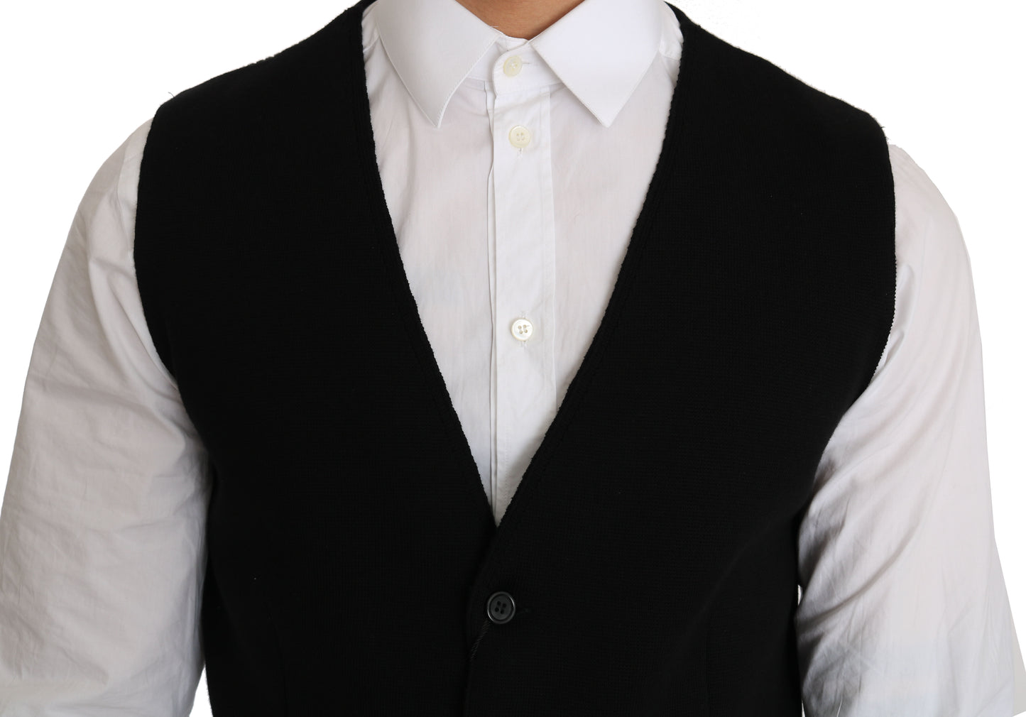 Dolce & Gabbana – Schwarze, gewebte Weste aus Baumwolle