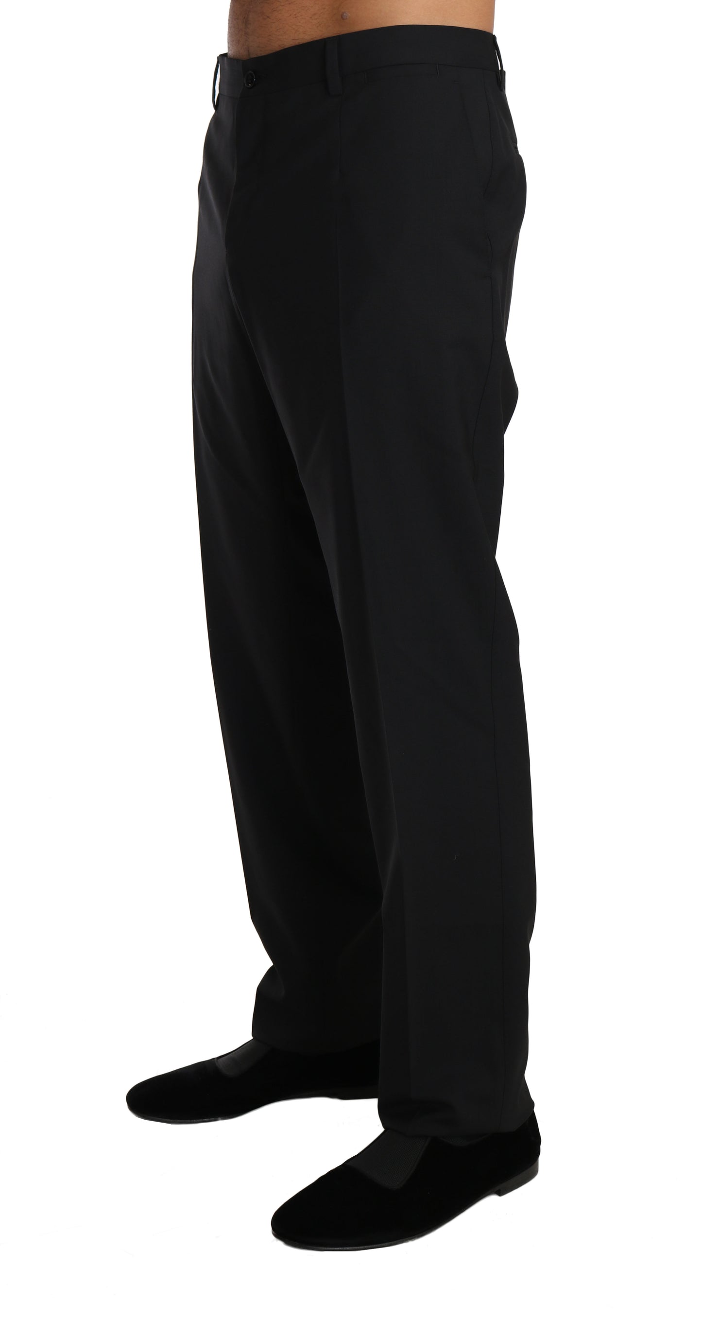 Dolce & Gabbana – Schwarze, formelle Hose aus Wollstretch