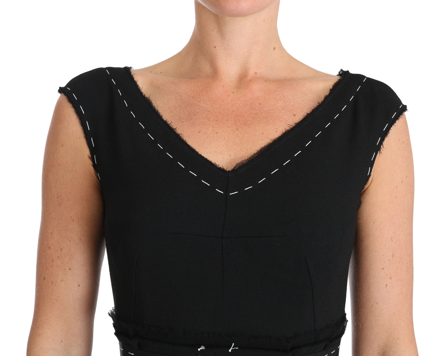 Dolce & Gabbana Schwarzes A-Linien-Etuikleid aus Wollstretch