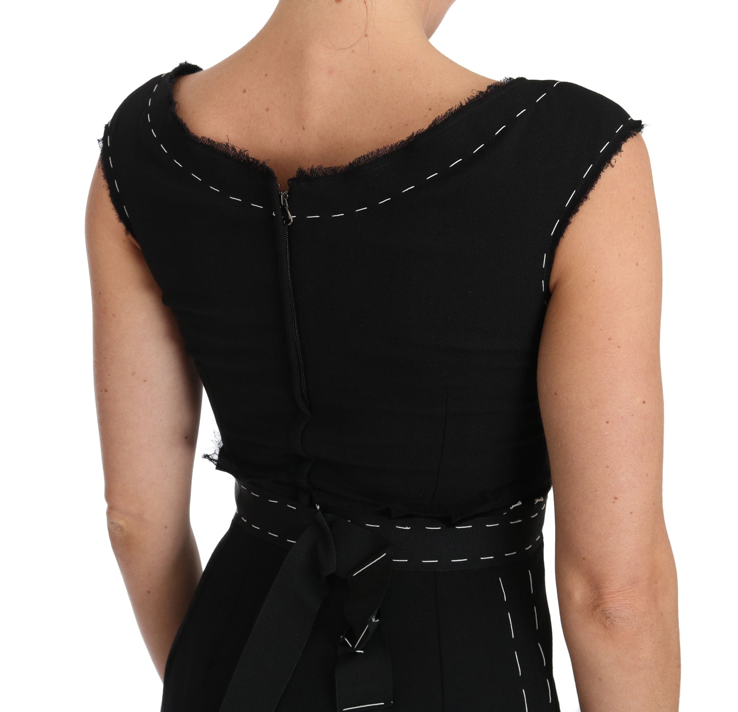 Dolce & Gabbana Schwarzes A-Linien-Etuikleid aus Wollstretch