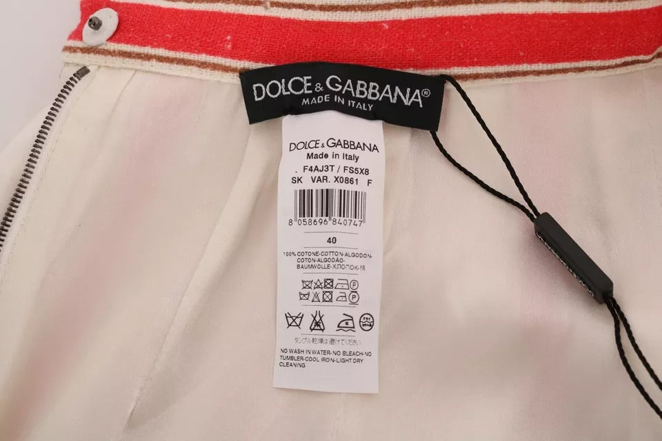 Dolce & Gabbana – Mehrfarbiger Midirock aus Baumwolle mit Portofino-Streifen