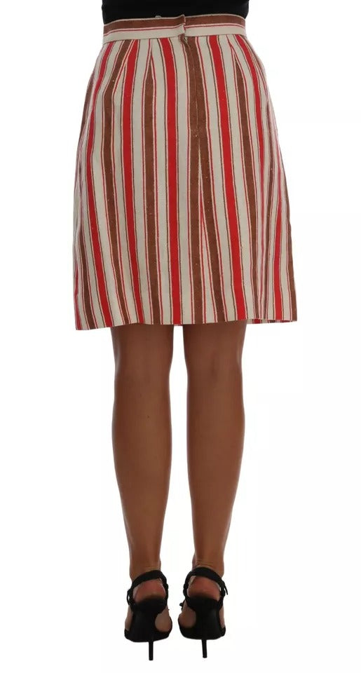 Dolce & Gabbana – Mehrfarbiger Midirock aus Baumwolle mit Portofino-Streifen