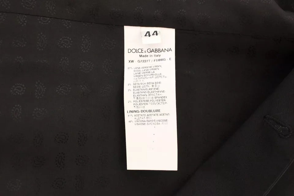 Dolce & Gabbana Schwarzes Woll-Seidenkleid, Weste, Jacke, Weste