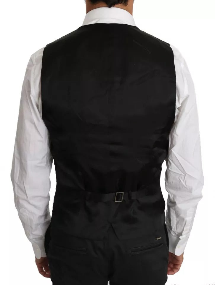 Dolce & Gabbana – Schwarze Weste aus Wolle mit Logo