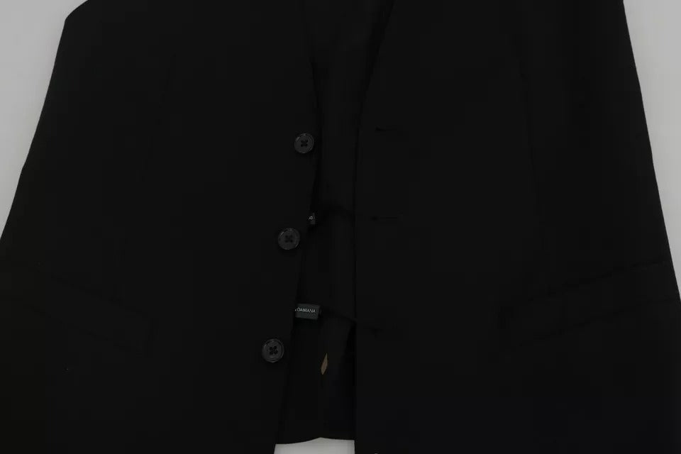 Dolce & Gabbana – Schwarze Weste aus Wolle mit Logo