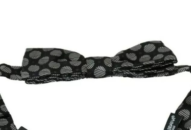 Dolce & Gabbana Schwarze Seidenkrawatte mit Kreisen für Herren