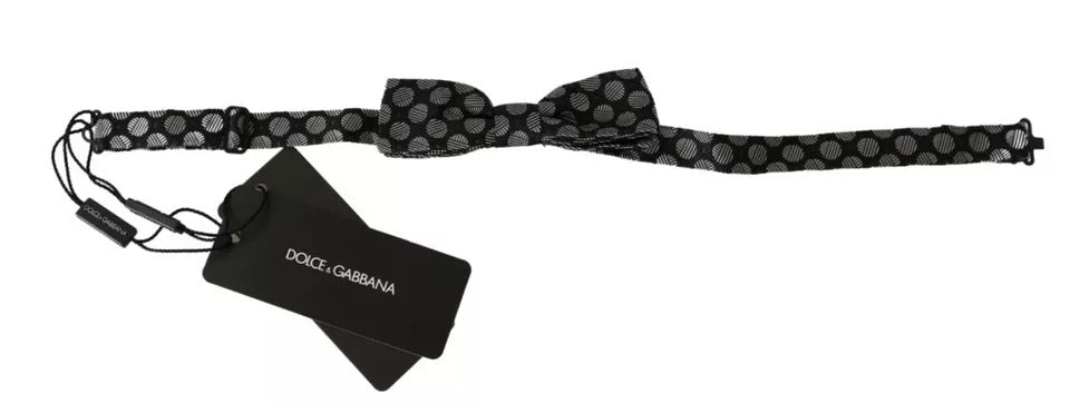 Dolce & Gabbana Schwarze Seidenkrawatte mit Kreisen für Herren